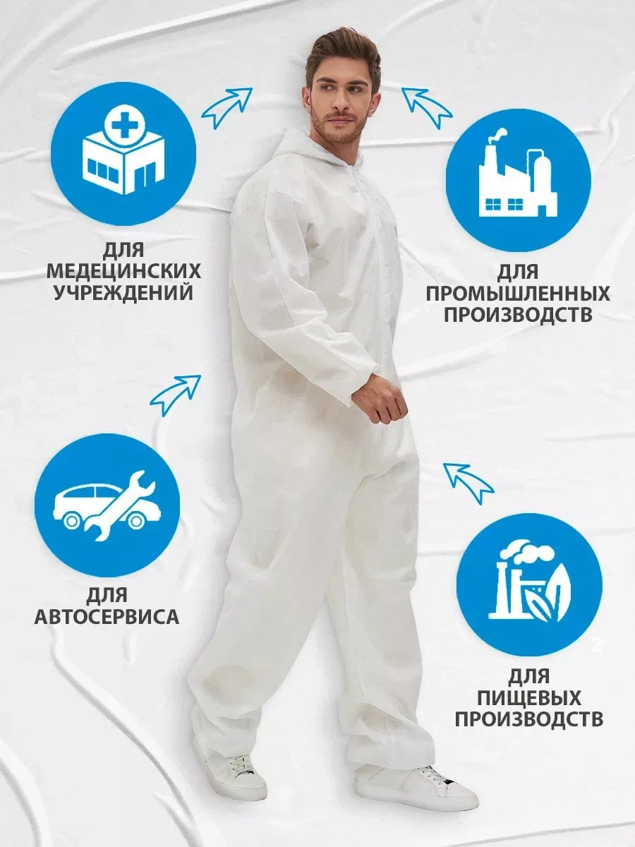 Safe Area Kasper Spunbond Tek Kullanımlık Koruyucu Tulum, 5 Adet 114312169