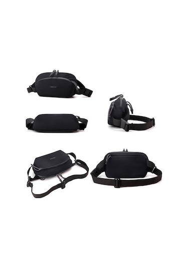 Novahub Erkekler Göğüs Çantası Kişiselleştirilmiş Banliyö Omuz Çantası Cep Telefonu Bel Paketi Siyah Yeşil Siyah Siyah