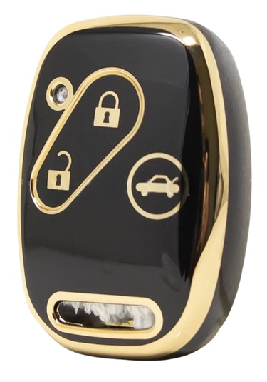 Honda Cr-v Civic Fd6 Accord 3 Buton Nano Anahtar Kılıfı Siyah-gold