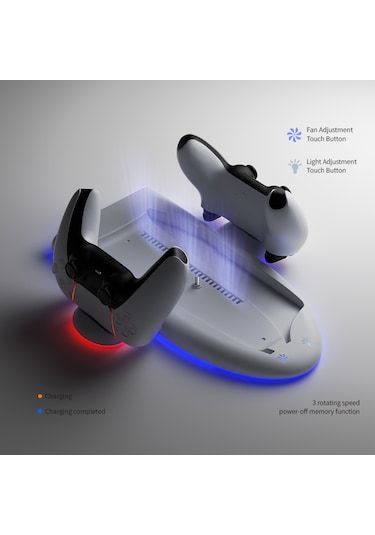 Ps5 Slim Işıklı Rgb Fanlı Şarj Stand Dock