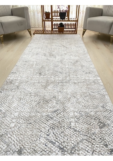 Premium Krem Kaymaz Tabanlı Kesme Yolluk Koridor Mutfak Salon Halısı Yüksek Kalite