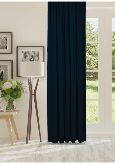 Cheap's Home Petek Dokulu Kadife Dokuma Düz Dikiş Ekstrafor Büzgü Fon Perde Koyu Petrol