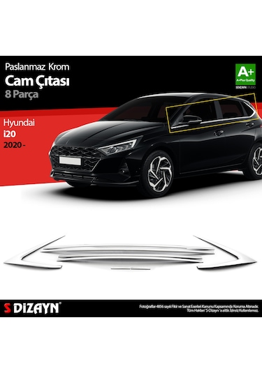 S-Dizayn Hyundai İ20 Krom Cam Çıtası 8 Prç. 2020 Üzeri