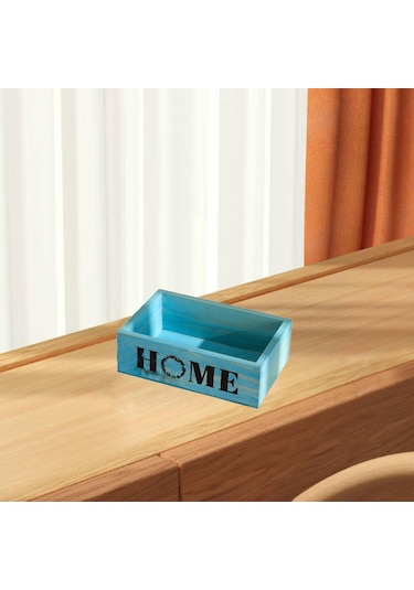 Homyl Ahşap Ekici Kutusu Dekorasyon Retro Çiftlik Evi Mavi