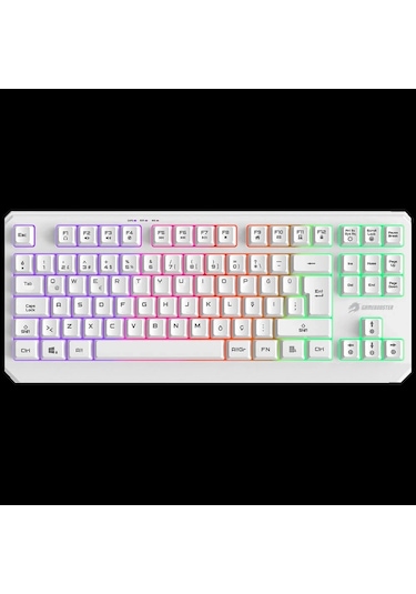 Gamebooster G75 Elya Rainbow Aydınlatmalı Beyaz Tkl Membrane Oyun Klavyesi