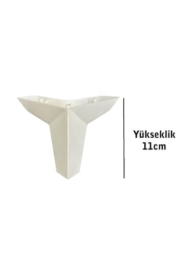 Homdep Kanepe Koltuk Tv Ünitesi Konsol Yükseltme Loft Model Plastik Ayak 11 Cm Beyaz Renk 6 Adet Beyaz
