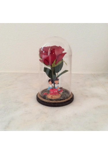 Aşk Temalı Mika Fanus Teraryum Detaylı Dekoratif Biblo Model 1