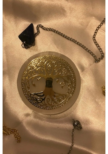 Pandül Sarkaç Doğal Taş Pandül Ve Arındırma Temizleme Doğal Selenit Taşı Pirinç Pandül Melek Taşı Ki