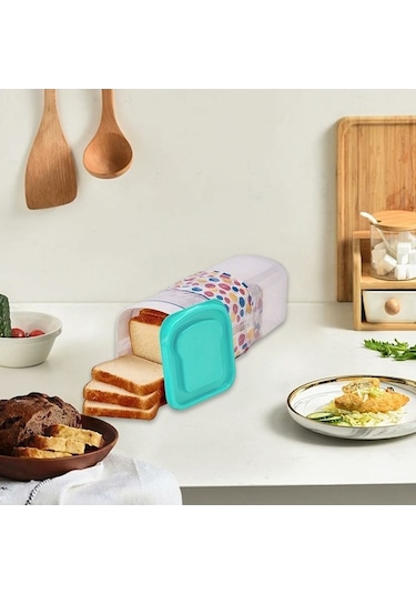 Pazly Kapaklı Hava Geçirmez Ekmek Saklama Kabı Şeffaf Plastik Mutfak Ekmek Kutusu Bpa İçermez, Fda Yok Yeşil Yeşil