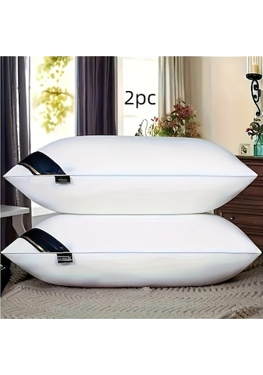 Trendooze Mavi Yıldızlı Otel Kalitesi Yastık, Boyun Desteği, 2 Adet, Lüks Uyku Deneyimi mavi