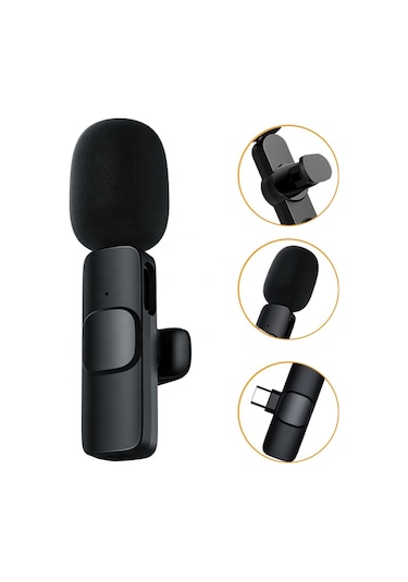 Type-c Kablosuz Gürültü Önleyicili USB C Vlog Yaka Mikrofonu