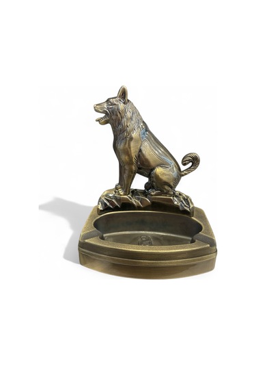 Kurt Figürlü Metal Küllük Ve Çakmak Dekoratif Masaüstü Aksesuar Hediyelik