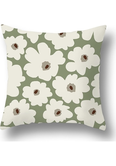 Kuzey Avrupa Geometrik Keten Yastık 45 45 Cm-57 Ekru