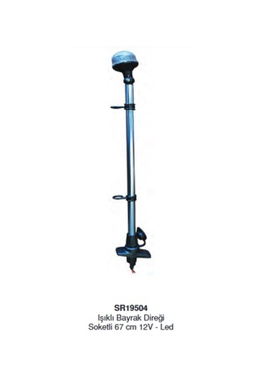 Tekne Bayrak Direği. Işıklı Soketli. 12v. 67cm. Led
