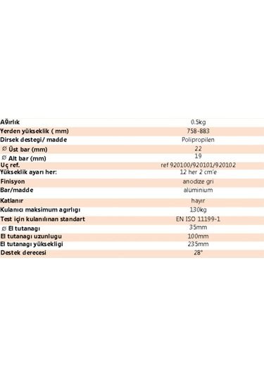Advance Kanedyen / Koltuk Değneği Turuncu 1 Adet