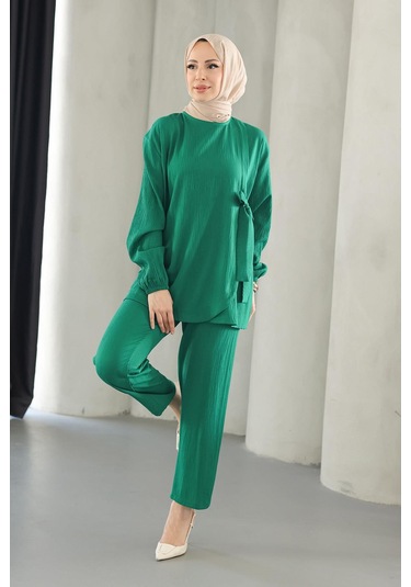 Bağlama Detaylı Takım Yeşil Yeşil