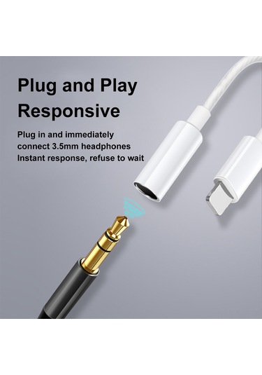 Mufunye Lightning'den 3.5mm'ye Ses Adaptörü - Telefon Ve Kulaklık Arası Hızlı Ses Transferi, Plug & Play, Dayanıklı Tpe Malzeme