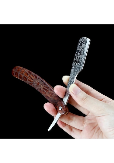 1 Adet Manuel Sekoya Kolu Tıraş Erkek Jilet Yüksek Kalite Profesyonel Kuaför Decorative Pattern