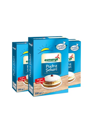 Esmergil Pudra Şekeri 200 Gr 3'lü Paket