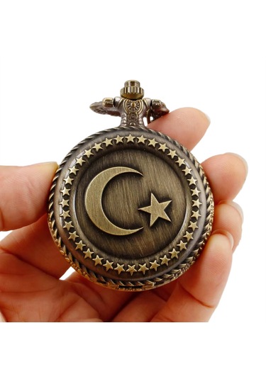 Schulzz Köstekli Zincirli Quartz Ay Yıldız İşlemeli Cep Saati