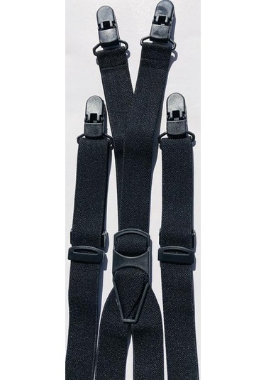 Siyah Pantolon Askısı 4 Klipsli Bay Bayan