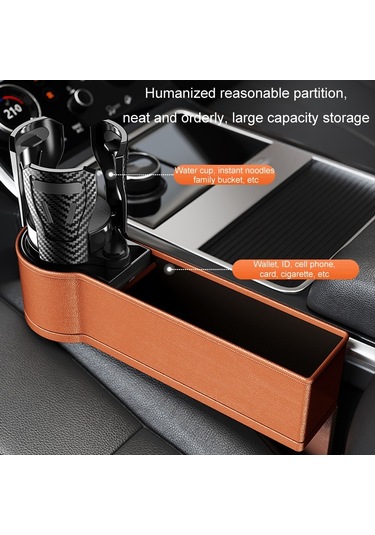 Araba Koltuğu Boşluk Saklama Kutusu Araba Su Bardağı Tutucu Küllük, Renk: Sol Siyah
