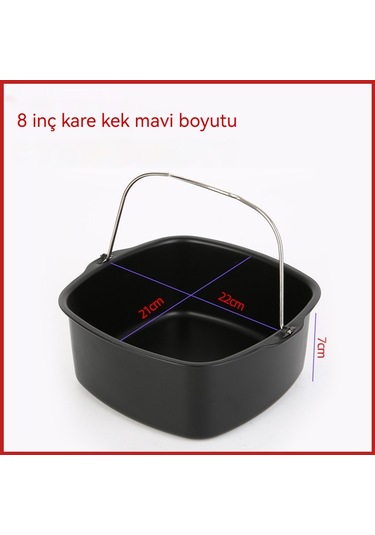 Joyhub Profesyonel Kek Kalıbı - Yuvarlak/kare Airfryer & Fırın Uyumlu Paslanmaz Çelik Xl Black