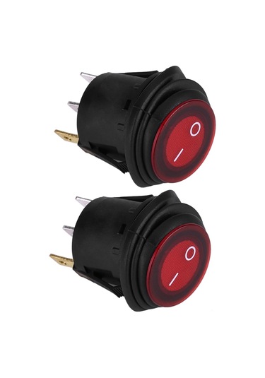 Yaozixa 2 Adet 20mm Delikli 3 Pin Su Geçirmez Kırmızı Led Anahtarı, 12v-24v Dc Uyumlu, Spst On/off, Döndürme Engeli, Araç Ve Diğer Cihazlar İçin