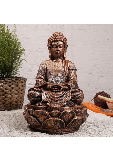 Zen Lord Buddha Temalı Eskitme Su Şelalesi