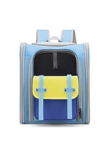 Dm Cbtx Kare Katlanabilir Kedi Çantası Açık Taşınabilir Çift Omuz Çantası Model 8 Mavi