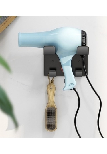 Flybuy Zımbasız Sj Siyah Saç Rafı, Paslanmaz Makinesi Lichen Kurutma Çelik Bosphorusboutique Banyo Zo Siyah