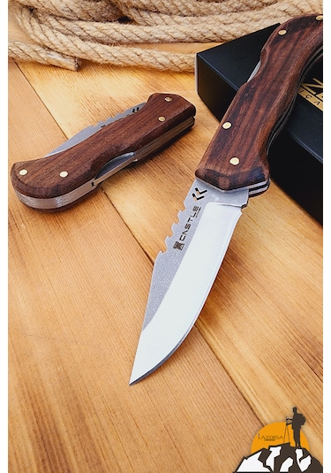 Ceviz Sap Kamp Çakısı Outdoor Piknik Çakısı Bahçe Çakısı Çkw-473 Kahverengi