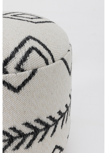 Bliss Siyah Etnik Desenli Krem Puf 45 X H 42 Cm 4281