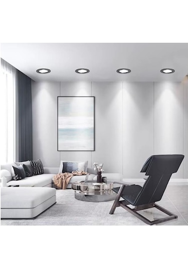 Şahnet 3w Siyah Kasa Slim Led Panel Günışığı - 4000k 2 Adet Gömme Spot Lamba Siyah