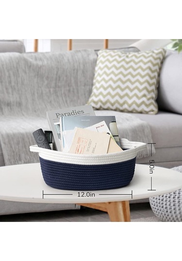 Oval Jüt Düzenleyici Sepet 30cm X 12cm Siyahbeyaz