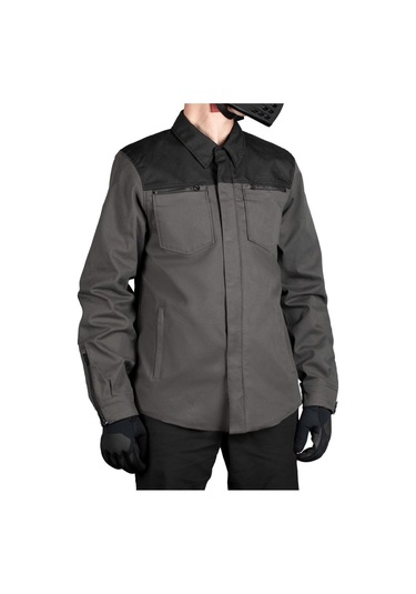 Icon Upstate Canvas Ce Korumalı Motosiklet Montu Siyah Gri