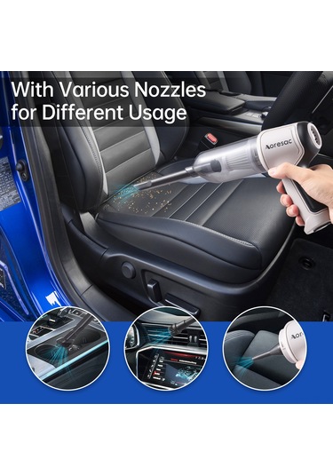 Yifomall Aoresac Taşınabilir Araç İçi Kablosuz Süpürge, 12000pa Güçlü Emiş, 2000mah Pil, Usb Şarj, Fırçalı Motor
