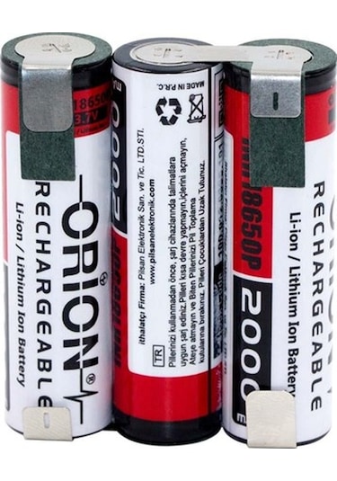 Orion 18650 12V 2000 mAh 3S Li-ion Şarjlı Pil