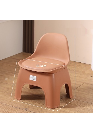 Kalınlaşmış Ev Küçük Tezgah Çocuk Sırtlı Sandalye-turuncu Renk