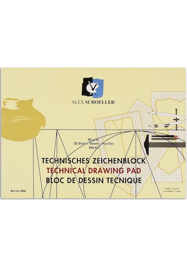 Alex Schoeller A3 Yan Teknik Çizim Blok Defter 20 Yp 80 G 1 Adet