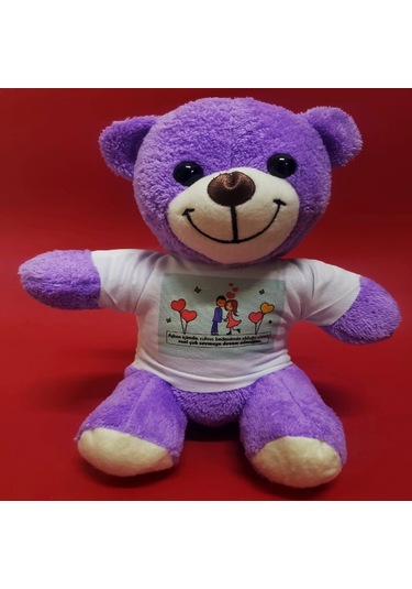 Sevgililer Günü Hediye Tişörtlü Ayıcık Çok Renkli