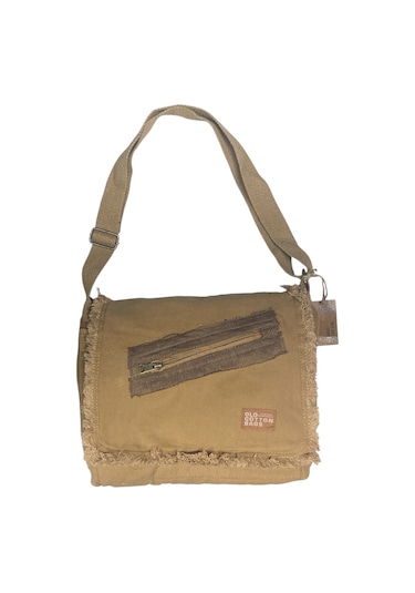 Vintage Salaş Orta Boy Unisex Günlük Çapraz Postacı Tablet Çantası M 32 Cm X 27 Cm Açık Kahverengi