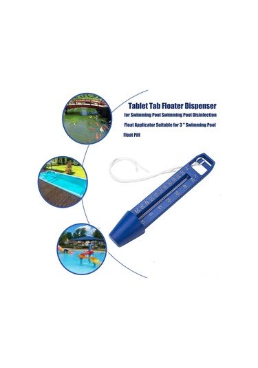 Moveevo Mavi Pp Materyal Havuz Su Sicaklığı Ölçer - Doğru Okuma 0-50 C/30-120 F - Kaybolmama Teli İle Yüzgeç Tasarım - 24cm