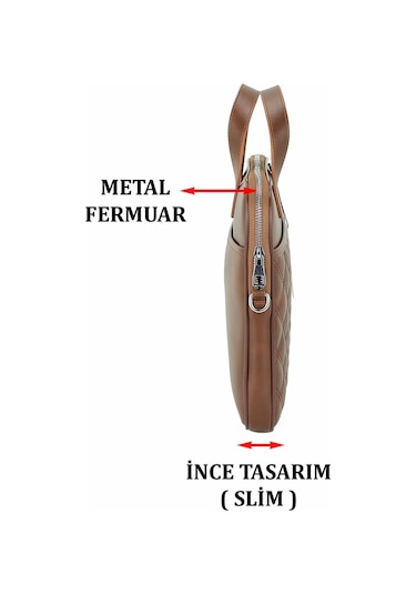 Case Club Macbook Uyumlu Air Pro 13.3" & 14" Inç Uyumlu Taba Laptop Evrak Çantası