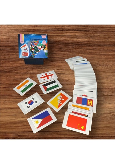 Asya Ülkeleri-harita-bayrak-başkent Kartları