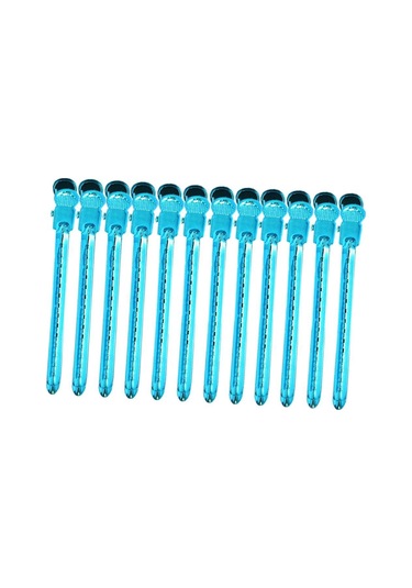 Suntek 14 Adet Ördek Gagası Klipler 3.5'' Saç Mavi