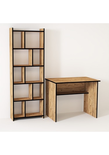 Kalenderdekor1 Kalender Dekor Ellen Snow 90 Cm Çalışma Masası Takımı Atlantikçam Meşe