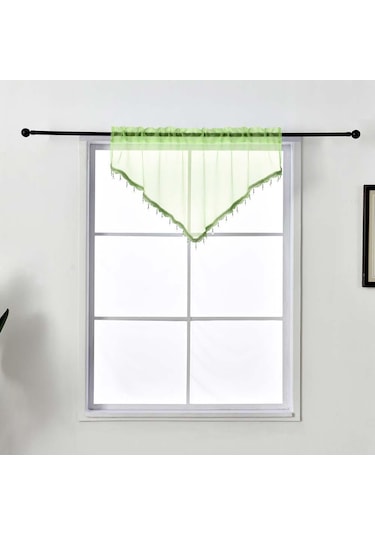 Yeşil 1 Adet Napearl Şeker Renkler Dekoratif Saçak Perde Sırf Mutfak Yatak Odası Pencere Kısa Tül Perde Ev Dekor İçin