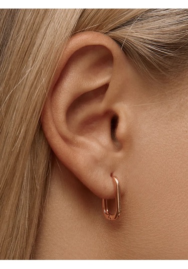 Zoloto Russkih Kongo Hoop Küpeleri Dikdörtgen, 925 Ayar Gümüş Altın Kaplama. 152112633 Altın