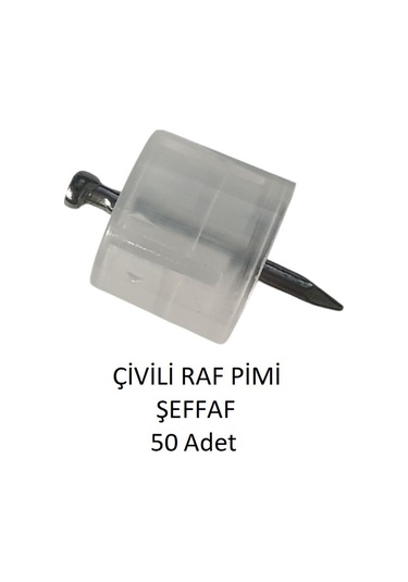 Çivili Raf Pimi Şeffaf 50 Adet Şeffaf